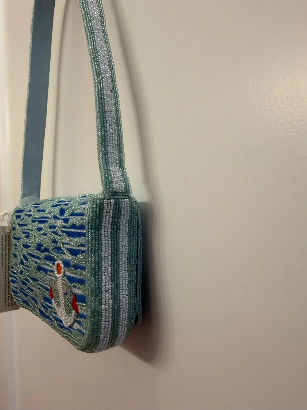 NWT-Viral Beaded Sailboat Crossbody Bag in Light Blue by Marshalls - Picture 9 of 11